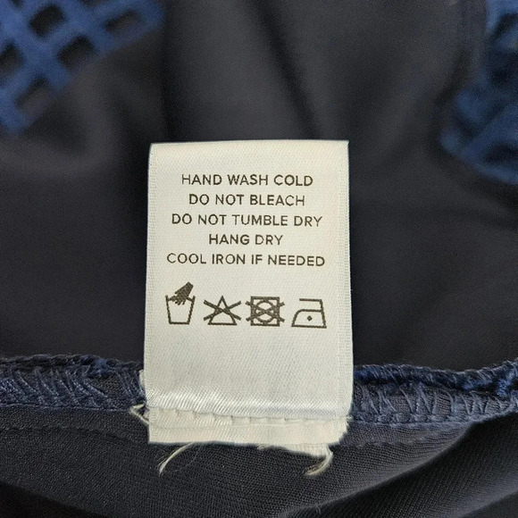 Lovers & Friends Bellini Fit Flare Dress Navy Blue Floral Lace Sleeveless A Line - Picture 11 of 11